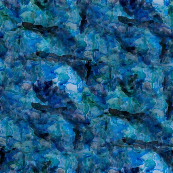 Fondo azul, ornamento acuarela arte textura sin costuras abstra —  Fotos de Stock
