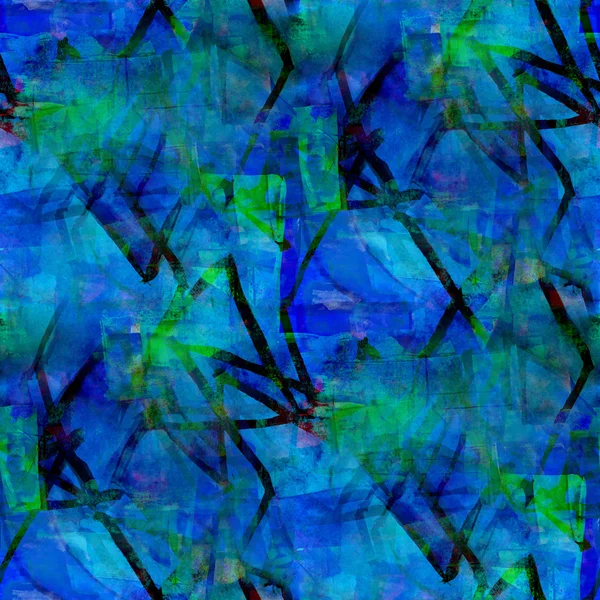 Hintergrund blaues Ornament Aquarell Kunst nahtlose Textur abstrakte — Stockfoto