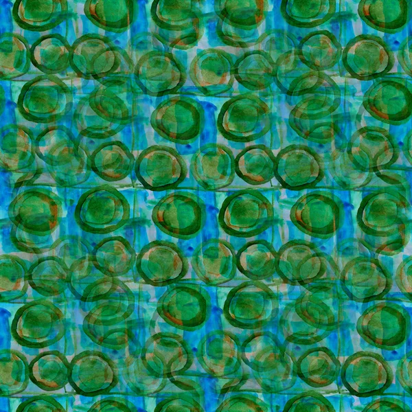 Achtergrond van groene, blauwe sieraad aquarel kunst naadloze textuur — Stockfoto
