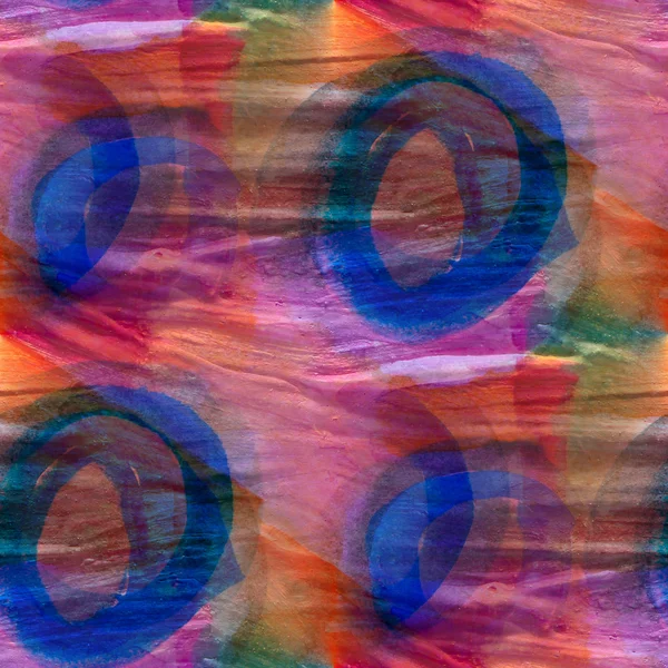 Bakgrund röd, blå, cirkel prydnad akvarell konst sömlös te — Stockfoto