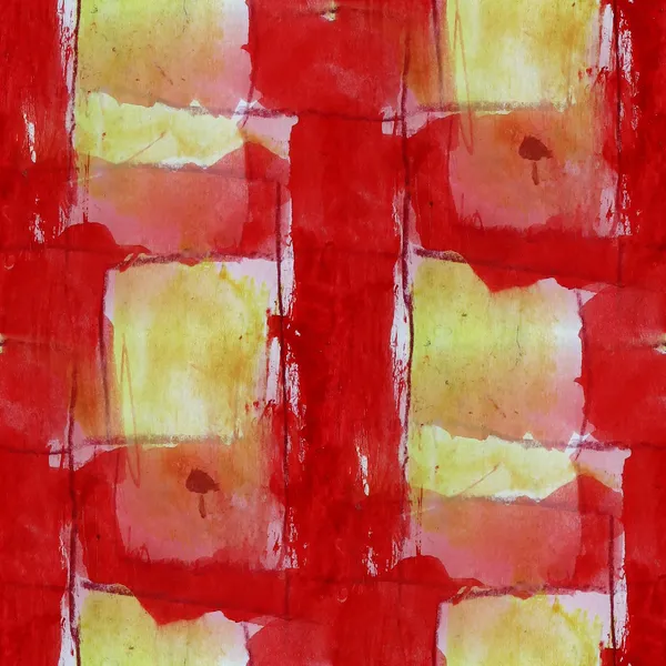 Macro vermelho, textura sem costura aquarela amarela e manchas de tinta — Fotografia de Stock