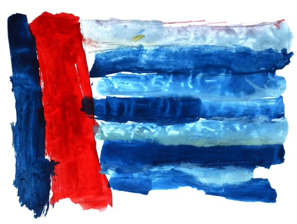 Abstrakter blauer, roter isolierter Aquarellfleck — Stockfoto