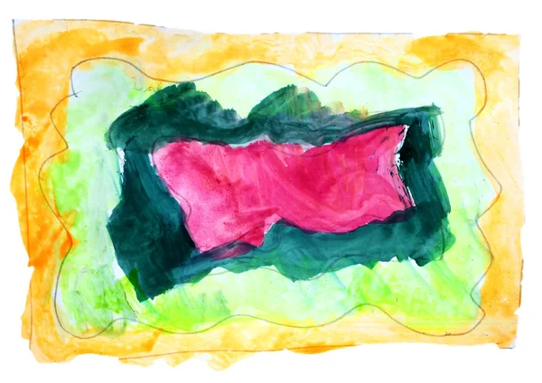 Abstracte geel, groen geïsoleerd aquarel vlek — Stockfoto