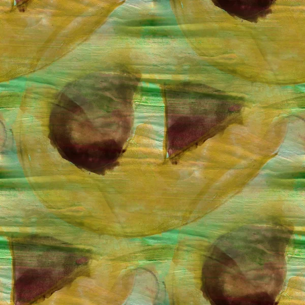 Sømløs brun, grøn kubisme abstrakt kunst Picasso tekstur waterc - Stock-foto