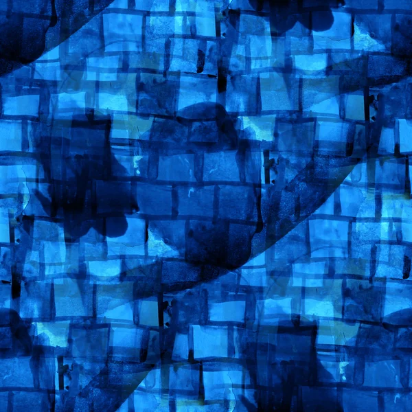 シームレスなキュービズム抽象芸術ブルー ピカソ テクスチャ水彩 wal — ストック写真
