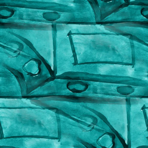 Abstraktního umění bezešvé kubismus picasso textury modré akvarel wal — Stock fotografie