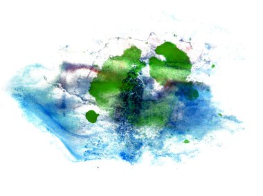 arka plan suluboya yeşil mavi fırça dokusu üzerinde beyaz izole