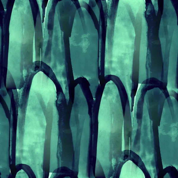 蓝色无缝立体抽象艺术毕加索纹理水彩沃尔玛 — 图库照片