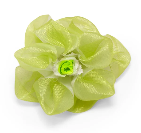 Capelli barrette fiore verde isolato su sfondo bianco — Foto Stock