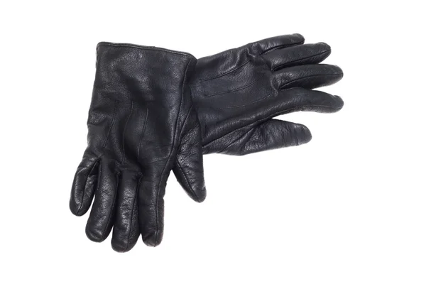 Schwarze Paar Lederhandschuhe — Stockfoto