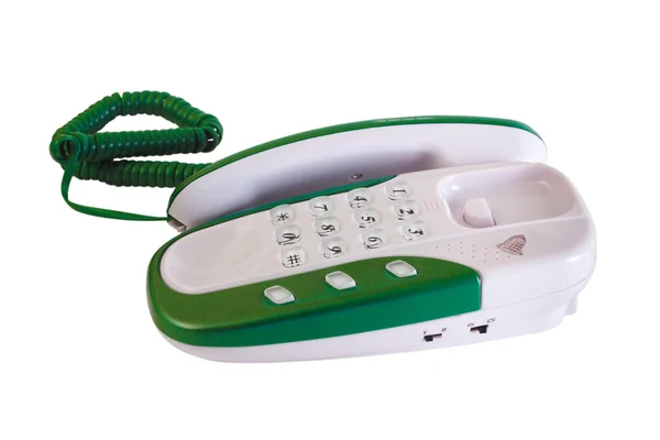 Téléphone bureau vert isolé communication d'appel — Photo