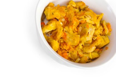 et rosto beyaz zemin üzerine izole bir carrot