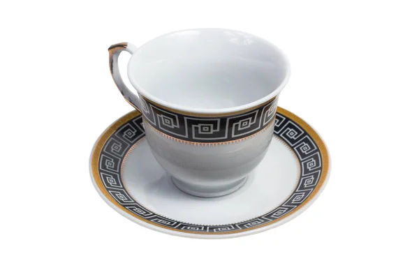 Tazza di tè vuoto ornamento di ceramica isolato — Foto Stock