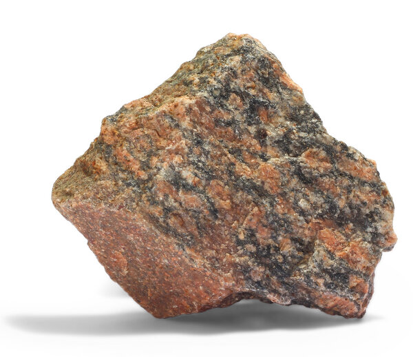 Granite red gray stone a isolated on white background