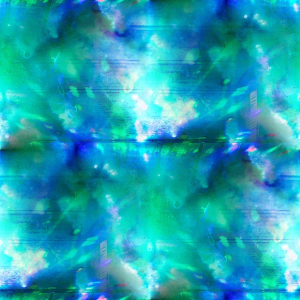 Бесшовные абстрактное искусство синий, зеленая текстура акварель, обои — стоковое фото