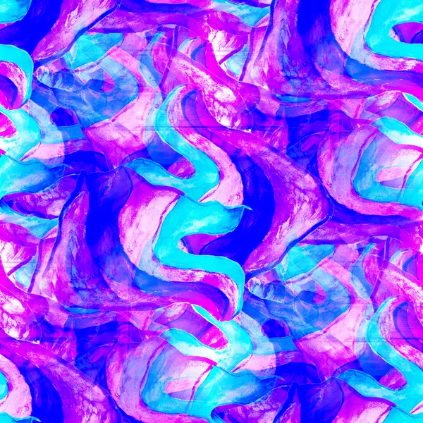 Naadloze abstracte kunst paarse, blauwe textuur aquarel behang — Stockfoto