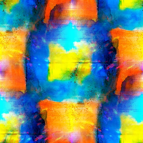 Arte abstracto sin costuras amarillo, textura azul, acuarela fondo de pantalla — Foto de Stock