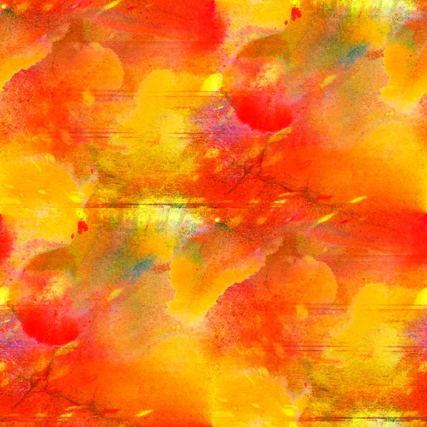 Seamless abstract art yellow, red texture watercolor, wallpaper — Stock Photo, Image