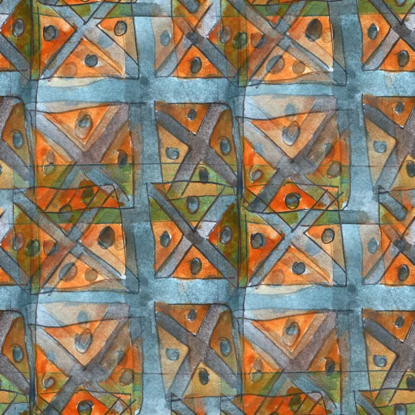 Makrograu, braun, Ornamente Flecken Aquarell nahtlose Textur — Stockfoto
