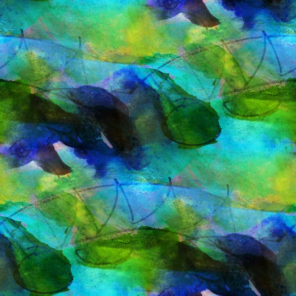 Umění bezešvé modrá, zelená textura, pozadí akvarel růžové abs — Stock fotografie