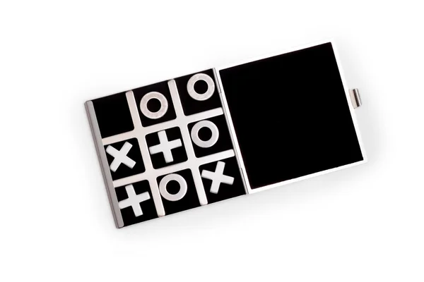 Tic-tac-toe черная игра изолированы на белом фоне — стоковое фото