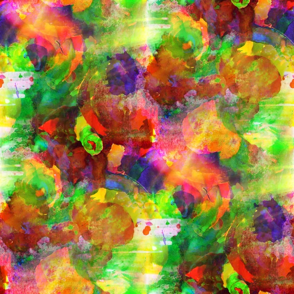 Искусство текстура абстрактный зеленый, красный цвет акварели бесшовный фон — стоковое фото