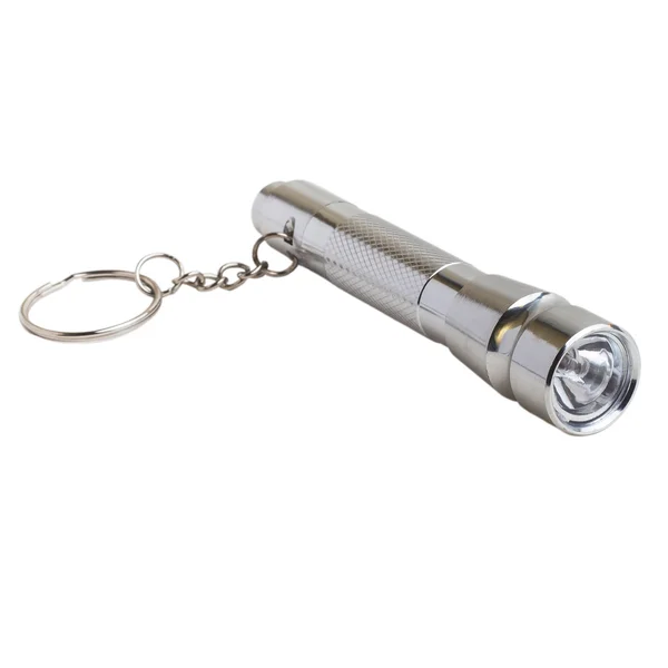 Flashlight silver torch isolated on white background clipping pa — Stock Photo, Image