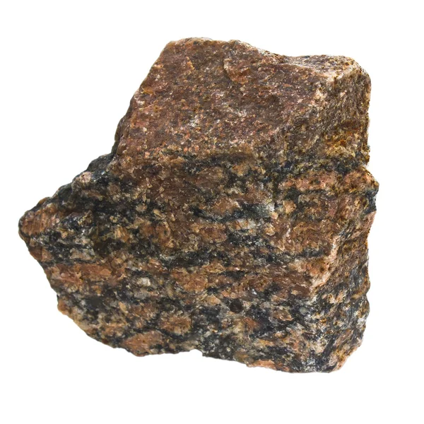 Piedra de granito marrón aislado sobre fondo blanco (en mi portfoli —  Fotos de Stock