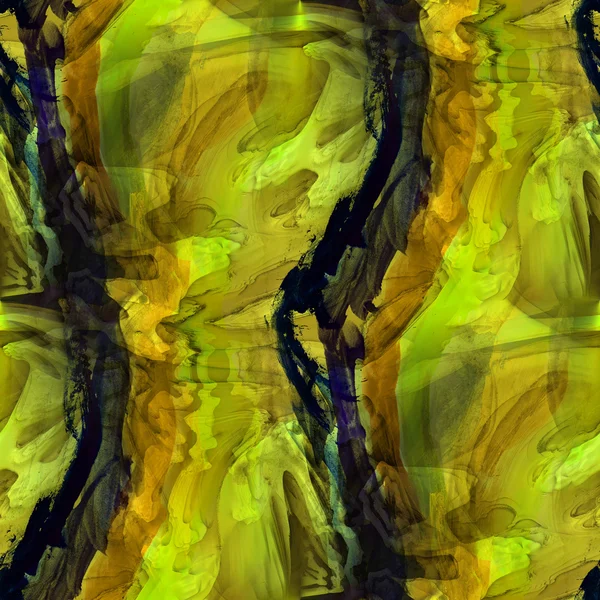 Sanat yeşil, sarı sorunsuz doku suluboya — Stok fotoğraf
