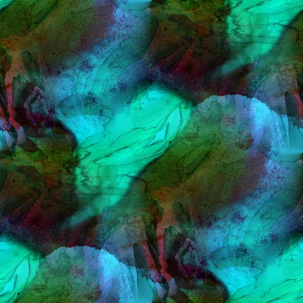 Bezešvých textur umění vodové barvy modrá, zelená — Stock fotografie