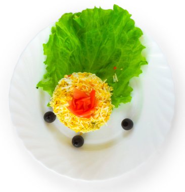 Salatalık marul domates mayonez elma izole beyaz ba