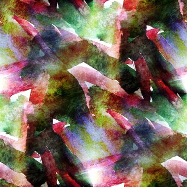 Dikişsiz duvar kağıdı kırmızı, yeşil suluboya kahverengi soyut avant-ga