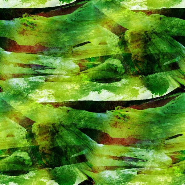 Papel de parede sem costura verde, amarelo aquarela marrom abstrato avant — Fotografia de Stock