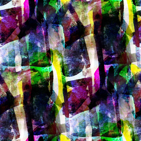 壁纸绿色、 紫色抽象无缝水彩艺术手 pa — 图库照片