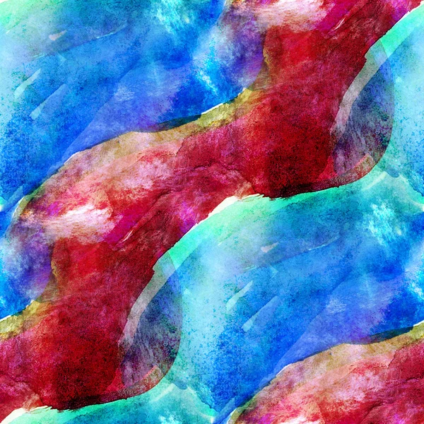 Blue, red seamless wallpaper watercolor abstract avant-garde art — Stock Photo, Image