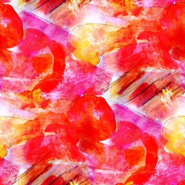 Seamless red, yellow wallpaper watercolor brown abstract avant-g — Stock Photo, Image