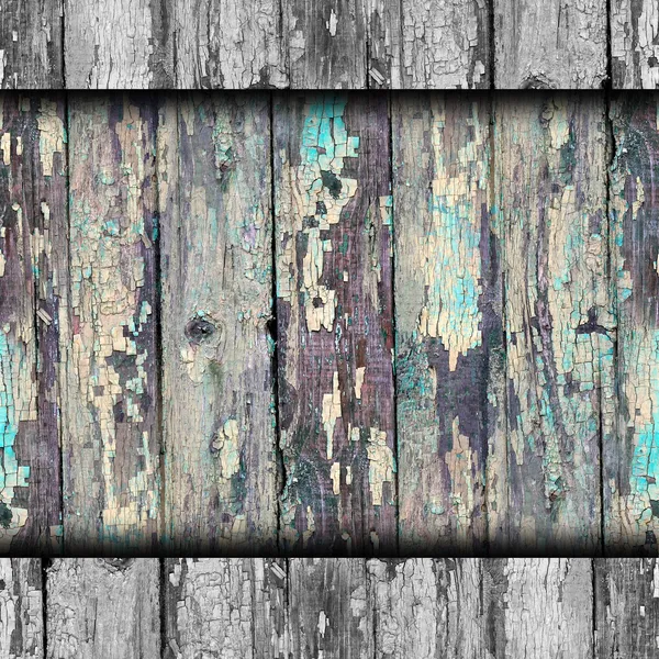 Textura azul madeira velha com rachaduras papel de parede — Fotografia de Stock