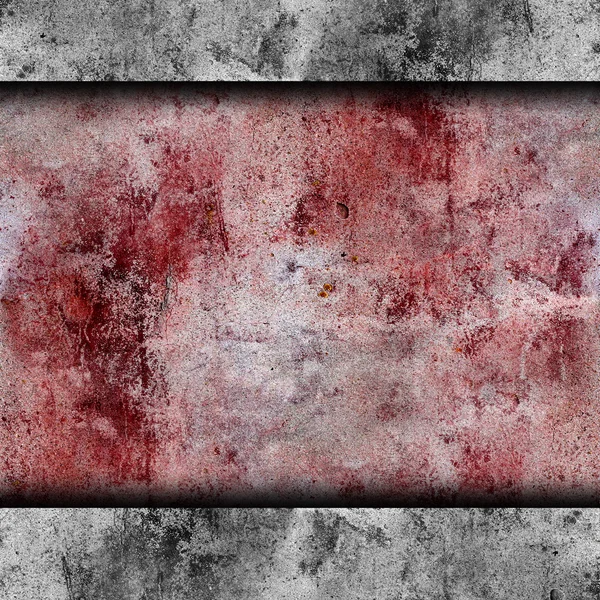 Červená zedť krevní skvrny omítky praskliny barvy pozadí textura wa — Stock fotografie