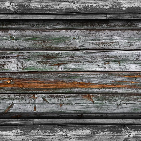 Old gray fence green boards wood texture wallpaper — Stock Photo, Image