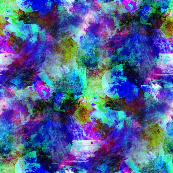 Abstraktní akvarel štětce s fialové, modré, zelené bezešvých textur — Stock fotografie