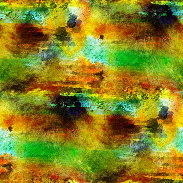 Pittura a mano sfondo senza soluzione di continuità giallo, verde carta da parati watercolo — Foto Stock