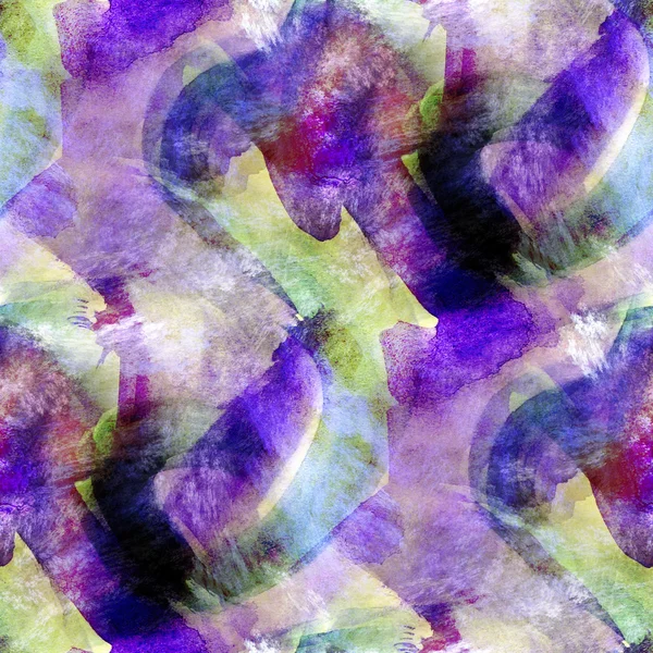 Strony farby purpurowe, zielone tło tapeta bezszwowe watercolo — Zdjęcie stockowe
