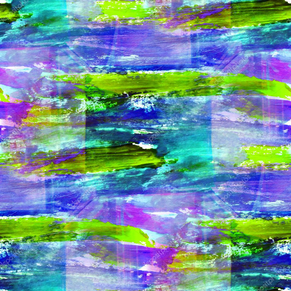 Hand green, blue paint background art seamless wallpaper waterco