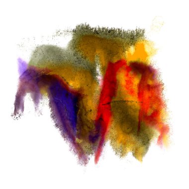 Sulu Boya abst boya konturu splatters sarı, kırmızı, mor renk