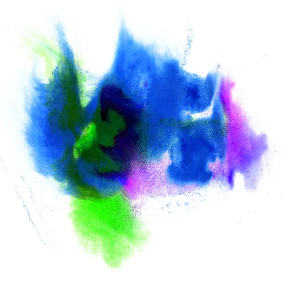 Мазок краски брызгает цвет акварели абстрактной воды вата — стоковое фото