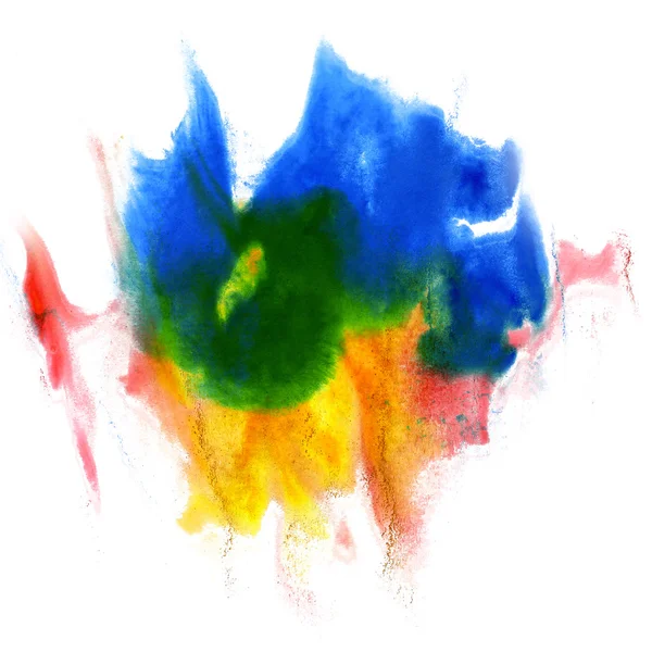 Coup de peinture éclaboussures couleur aquarelle abstrait brosse à eau wat — Photo