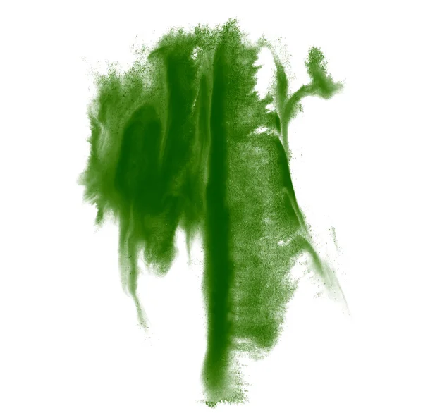 Strichfarbe Spritzer Farbe Grün Aquarell Abstraktes Wasser bru — Stockfoto