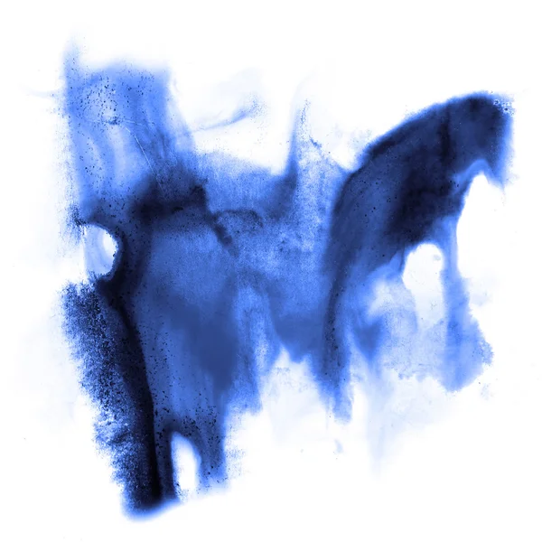 Konturu splatters kolor akwarela niebieski streszczenie woda brus — Zdjęcie stockowe