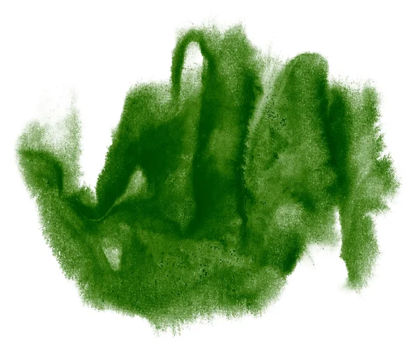 Pintura do curso respingos cor aquarela verde abstrato água bru — Fotografia de Stock