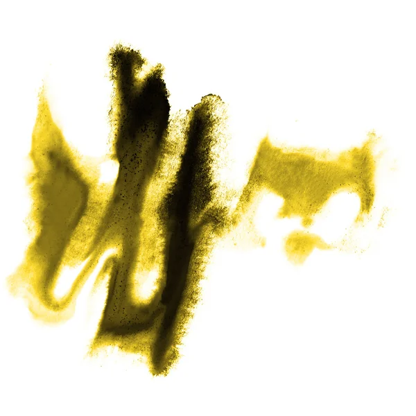 Éclaboussures de peinture AVC couleur aquarelle abstraite eau jaune, b — Photo
